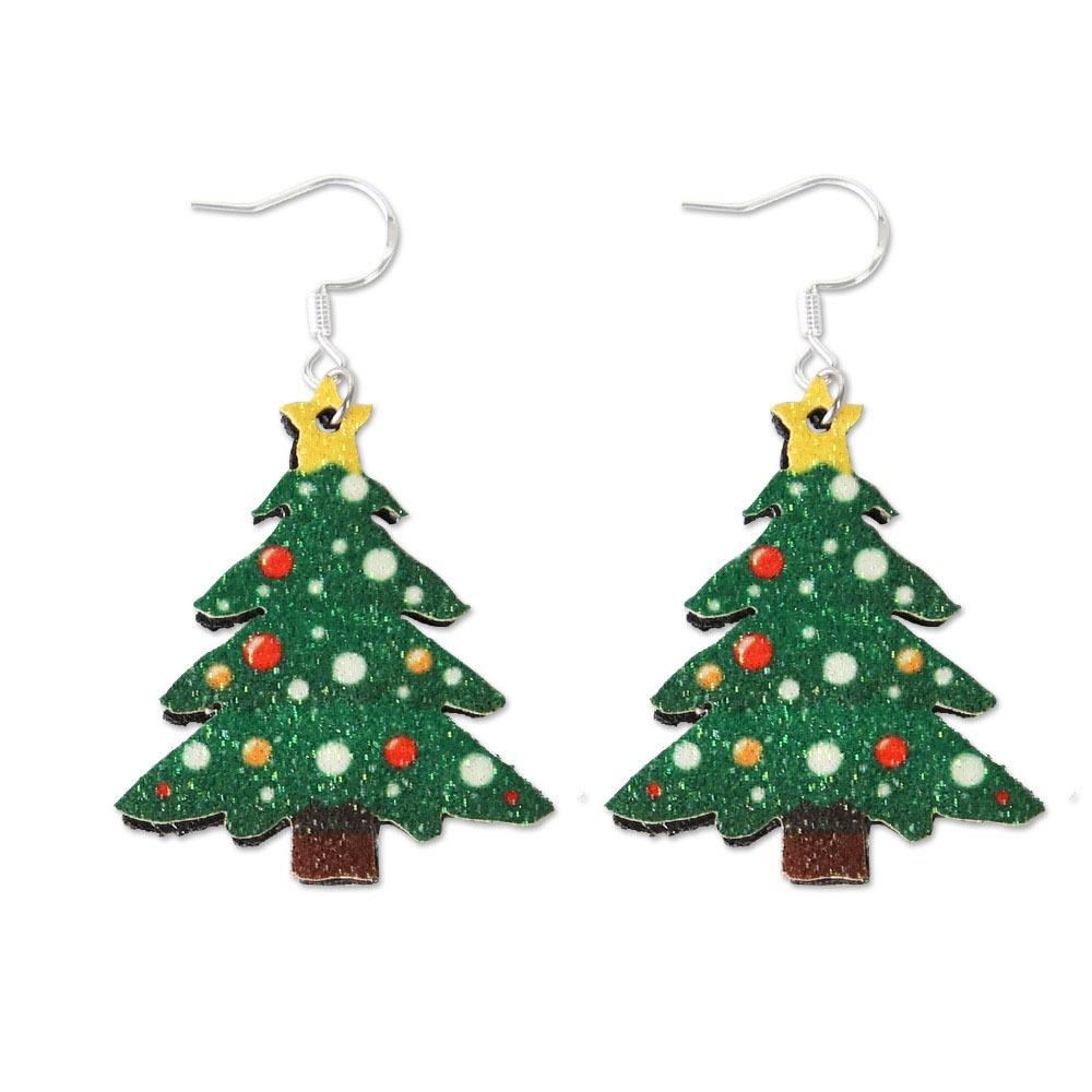 1Pair Handmade Sew Santa Claus Earrings Christmas Tree Xmas Eardrop Christmas Earring Party