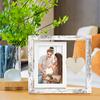1PC with Heart Pendant Home Decor Sympathy Gifts Creative Double-sided Rotating 6 Inch Wooden Photo Frame