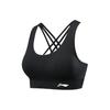 Li Ning Logo Print Supportive Fitness Bra Women Bra Black YUBT012-4
