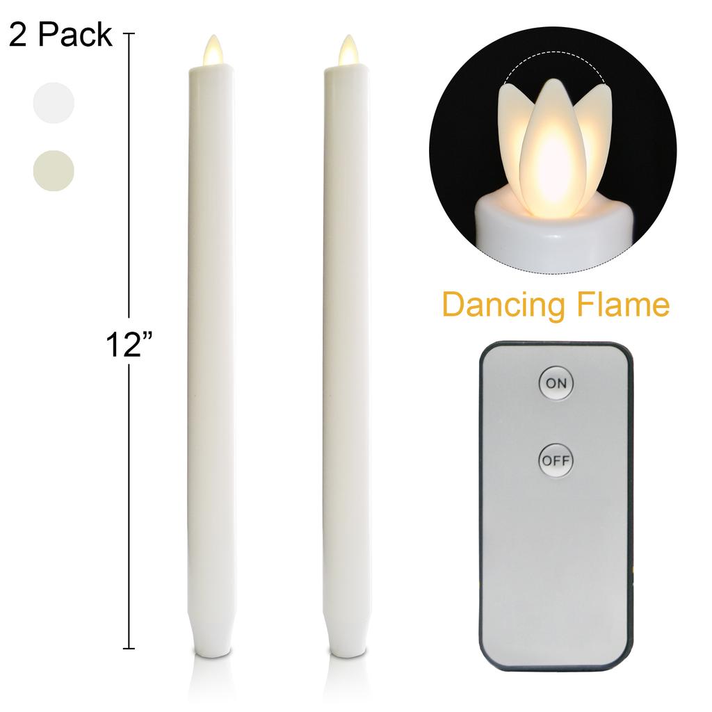 Church White Flickering Flameless LED Paraffin Wax Candle