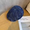 Retro Denim Beret Hat Short Brim Duckbill Cap For Women Casual Wear Street