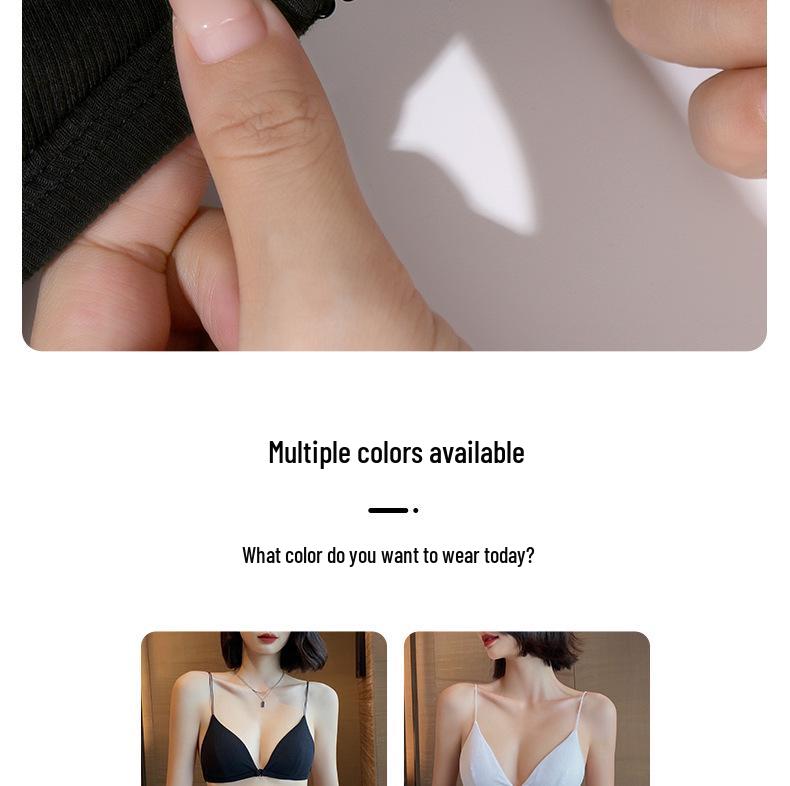 Женский сексуальный французский комплект бюстгальтера с треугольными чашками и передней застежкой, на тонких бретелях, с красивым дизайном спины