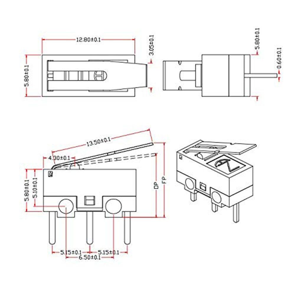 50 шт. AC 1A 125 В микропереключатель 3-контактный концевой выключатель микроконцевой выключатель для Arduino CYT1073 игрушечная мышь