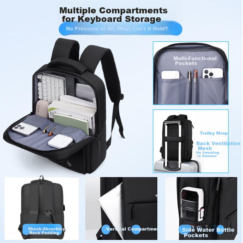 Huili Laptop Backpack for Men And Women, Business Large Capacity Travel Backpack for Notebooks And Gaming Laptops, 17.3 Inch
