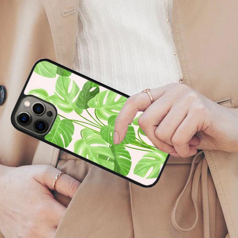 Green Monstera Leaf Magnetic Phone Case For APPLE iPhone 17 Air 16 14 13 12 Pro Max 15 Plus Wireless Charge With MagSafe Cover