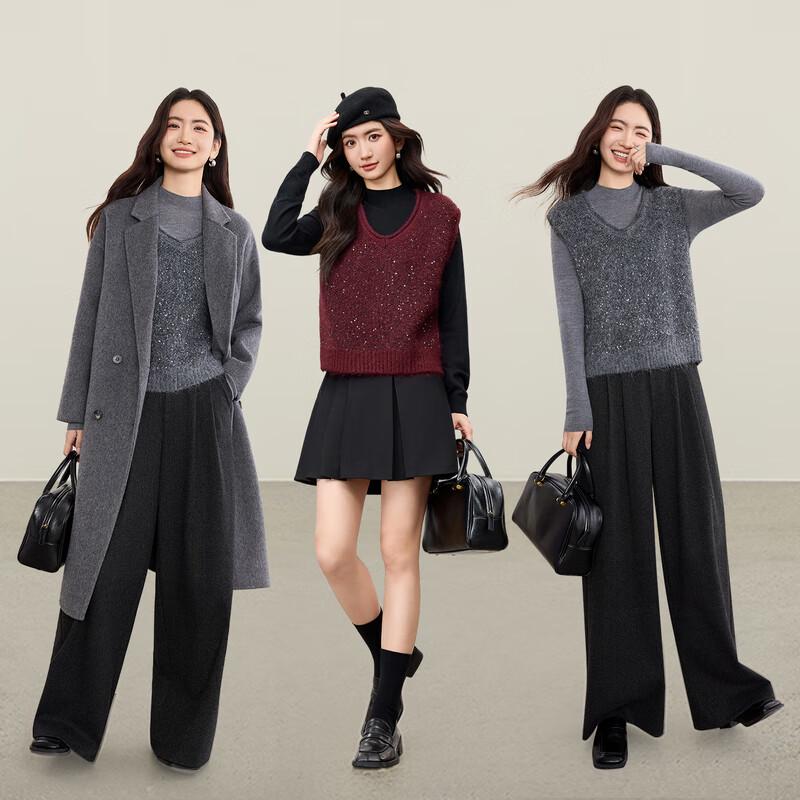 Женский жилет Shangdou Bila с V-образным вырезом, из смесовой шерсти