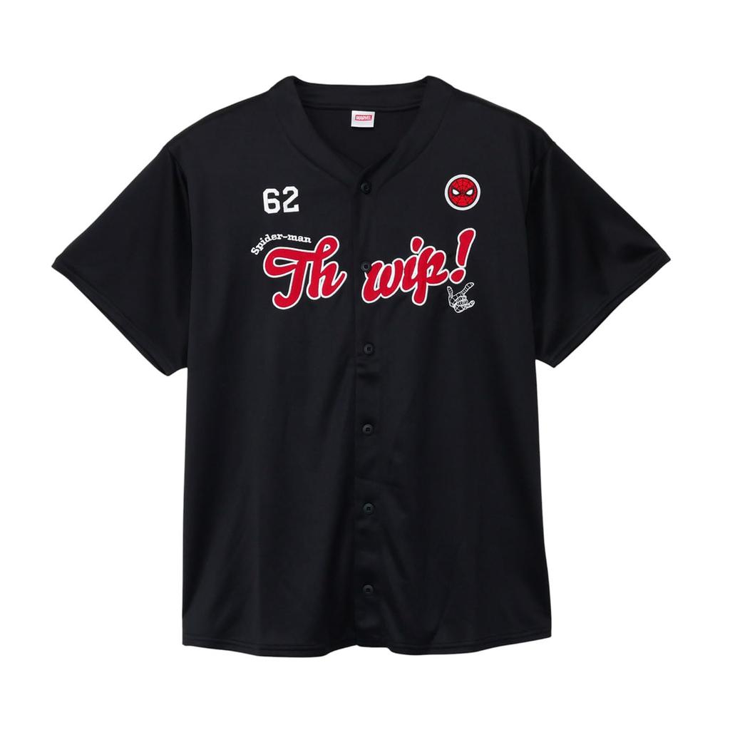 Small Planet Marvel Spider-Man Baseball Shirt, Black, One Size Fits All