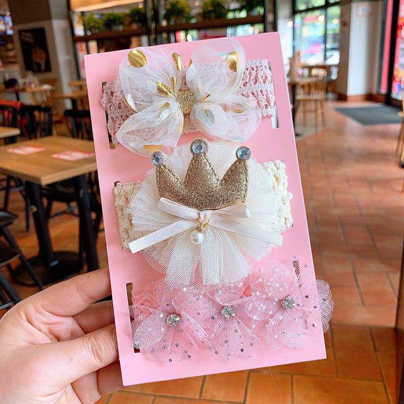 Набор повязок на голову для новорожденных девочек, 3шт