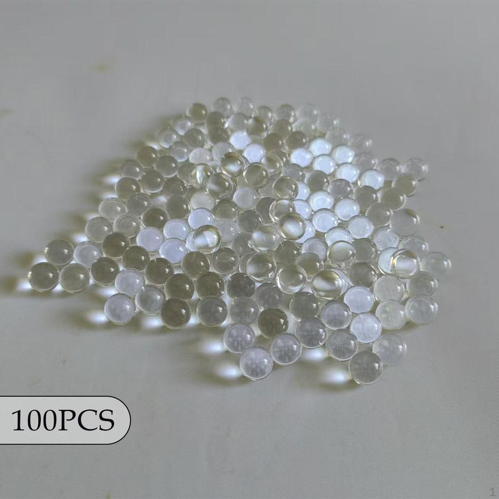 100 шт. маленькие стеклянные бусины прозрачные круглые без отверстий для декора стола, сферы декоративные