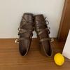 Fashion Footwear Buckle Strap Women Mary Janes Flats Shoes Soft Female Butterfly-Knot Fashion Shallow Ladies Flats With Shoes