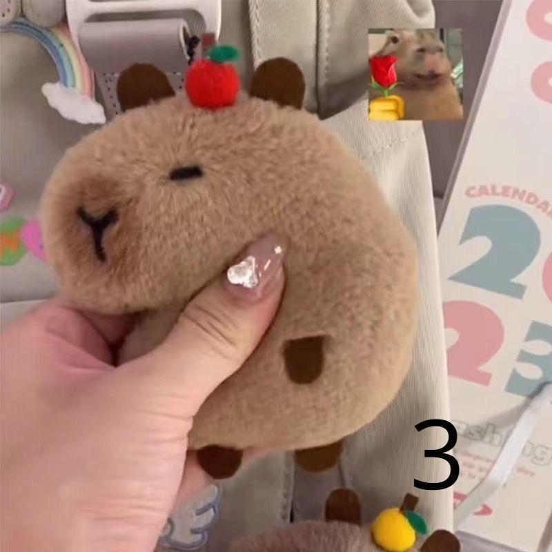 Капибара плюшевая кукла звезда пищащая игрушка мультяшная звезда брелок кулон мягкая кукла рюкзак автомобиль сумка брелок декор детские подарки