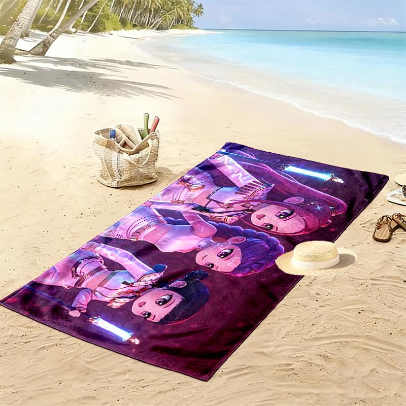 Kpop Demon Hunters Beach Towel, Durable and Easy to Clean, Soft and Vibrant Beach Towel Perfect for Travel