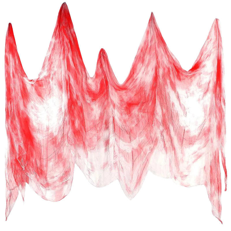 Creepy Cloth for Halloween Decoration Scary Party Scene Prop Horror House Window Table Door Net Black and White Yarn Gauze