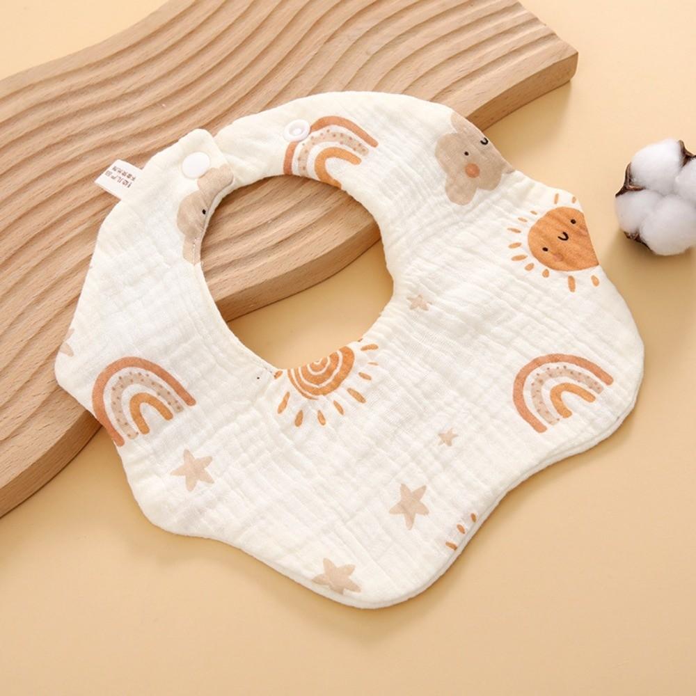 Soft Cotton Baby Bib 6 Layer Feeding Bib Adjustable Kids Saliva Towel Newborn