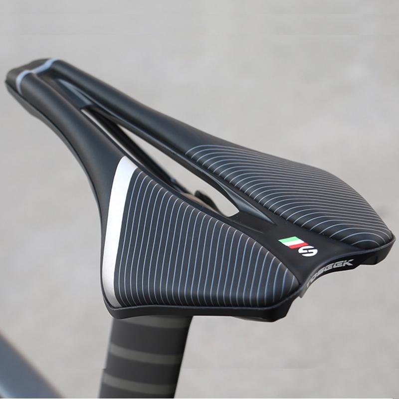 TOSEEK Nylon Glass Fiber Bicycle Seat Microfiber Leather Surface 7x7mm Standard Rails Road Mountain Bike Saddle Breathable Shape