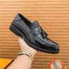 Classic Daily Men Loafers PU Solid Color Low Heel Tassel Decoration Professional Business Formal Men Shoes Large Size 38-46