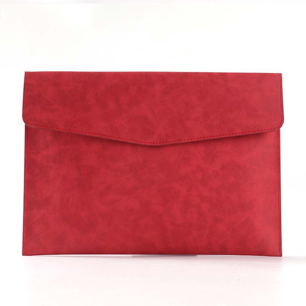 Filing Products Button Design Document Organizer Bag PU Leather Folder Laptop Bag Business Handbag