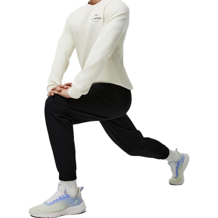 Li-Ning Простая круглая горловина свитер с длинным рукавом футболка мужская футболка светло-чайно-зеленый AWDT515-2