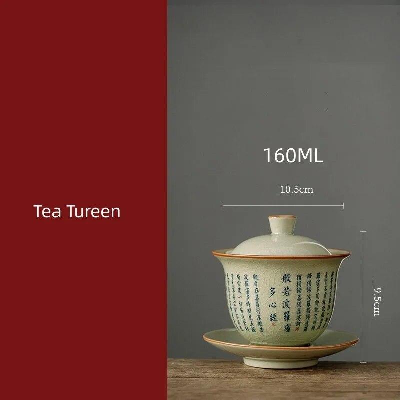 Ретро Сердце Меридиан Чайная Супница Керамическая Чаша Чайник Gaiwan Кунг-Фу Чайная Посуда Набор Чайная Чашка Чайная Церемония