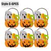1-6PCS Halloween Trick or Treat Candy Bag for Kids Felt Pumpkin Gift Tote Bag Holiday Party Halloween Decorations Accessories