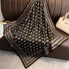 Versatile British-Style Silk Square Scarf - 90cm Solid Color Shawl & Headscarf