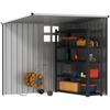 4 x 6ft Garden Metal Shed, Outdoor Storage Shed with Window, 2 Vents and Lockable Door for Garden, Patio, Dark Grey
