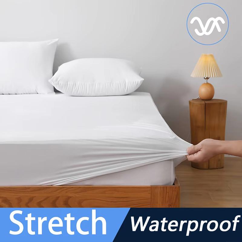 2025 1pc Waterproof Bedsheet,Solid Color Bed Sheet Anti-Stain Mattress Protector,Machine Washable Bedding,Can Be Used In All