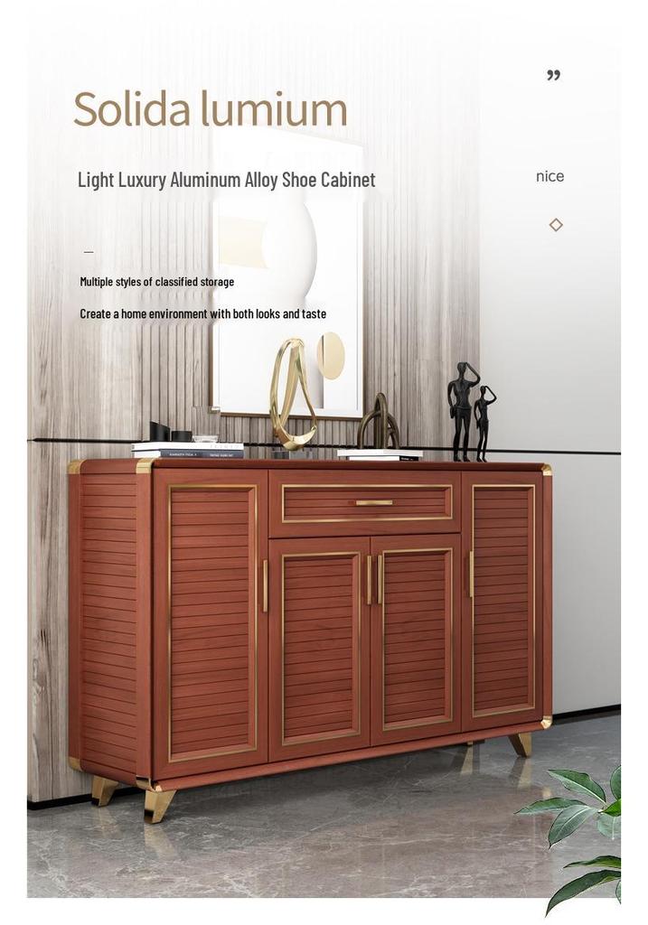 All-Aluminum Waterproof Shoe Cabinet for Indoor/Outdoor Use, Pre-Assembled, Modern Design