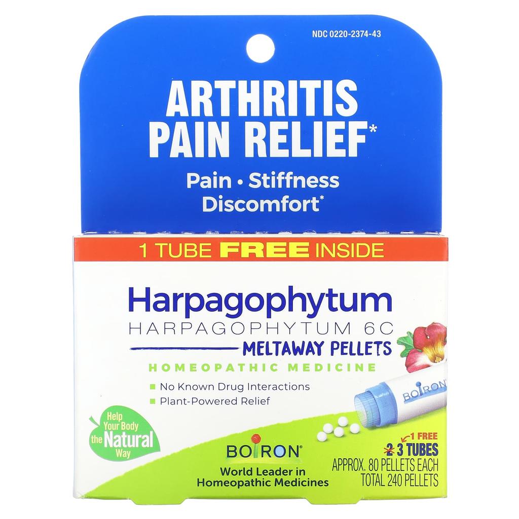 Harpagophytum Meltaway Pellets, 3 Tubes, 80 Pellets Each