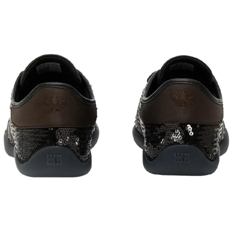 Wales Bonner x adidas Karintha Коричневые Блестки Унисекс Кроссовки Черный Основной Черный Серебристый Металлик JR0259