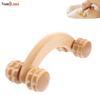 Wooden Round Roller 4 Wheels Waist Back Massager To Lose Weight To Eliminate Cellulite And Shape Wooden Stick Home