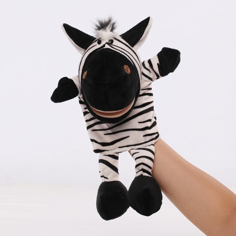 30cm Cartoon Animal Hand Finger Puppet Parent-child Game Plush Toys Doll Lion Elephant Deer Tiger Dog Pig Toy Children GIfts