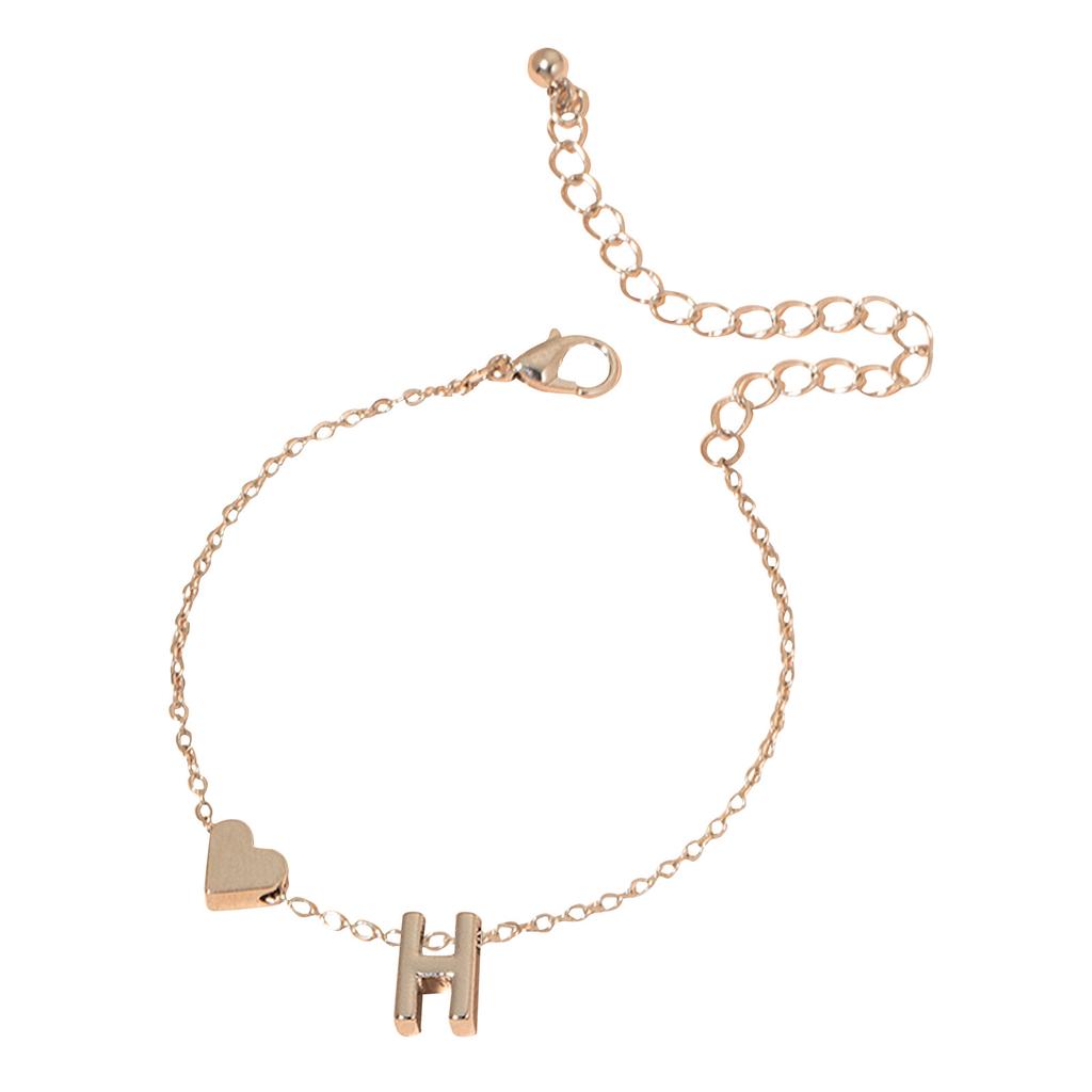 Initial Heart Bracelet Heart Letter Bracelet Personalized Monogram Bracelet 1 Pc