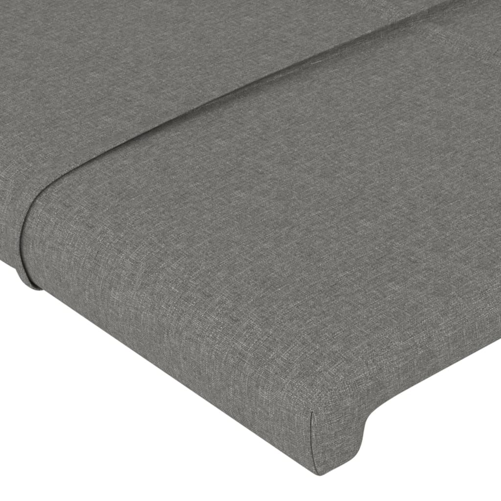 vidaXL LED Kopfteil Dunkelgrau 163x16x118/128 cm Stoff