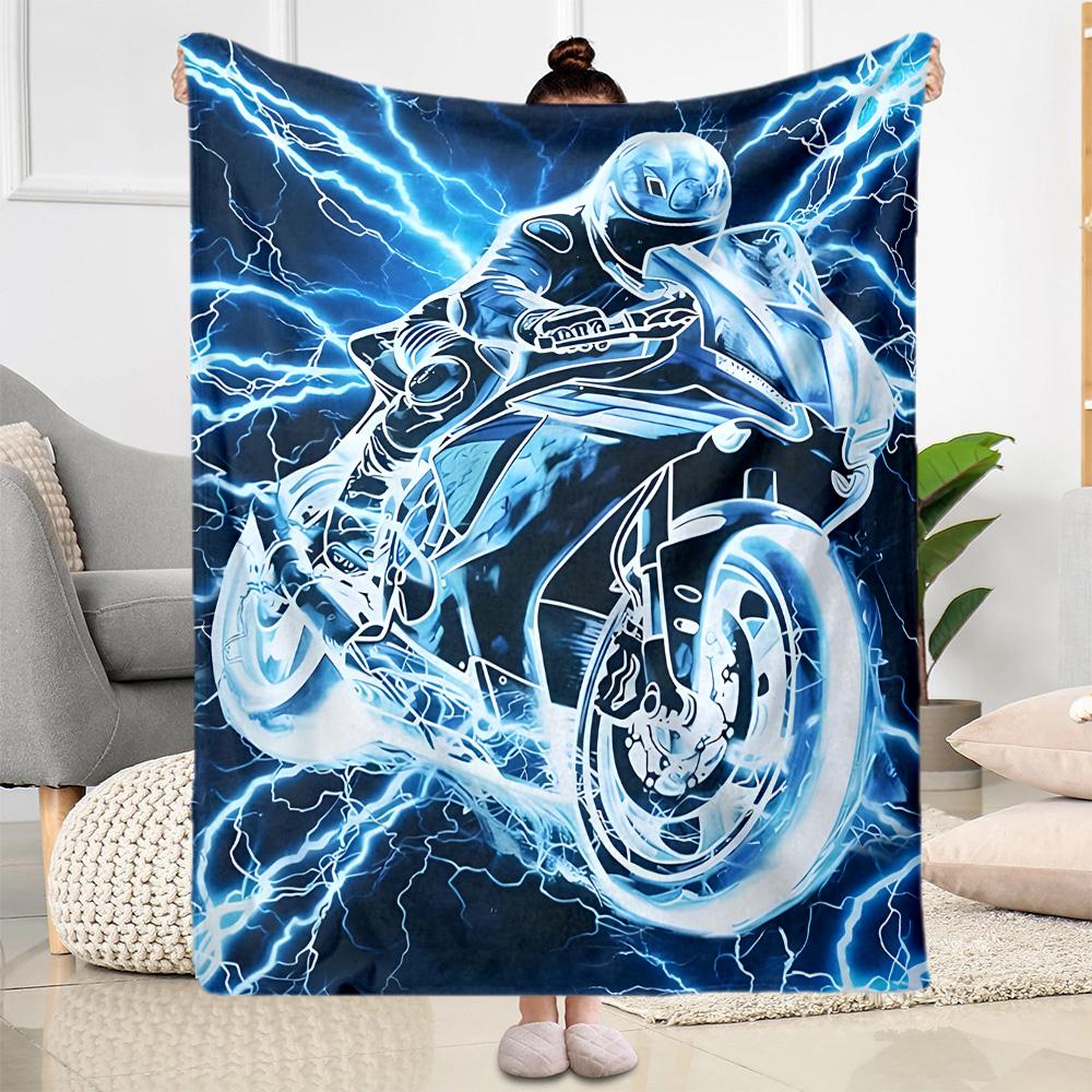 Motocross Adventure Sport Flannel Blanket - Soft and Suitable for Sofas, Beds, Offices, Travel, All Seasons, and The Best Gift for The Holidays.