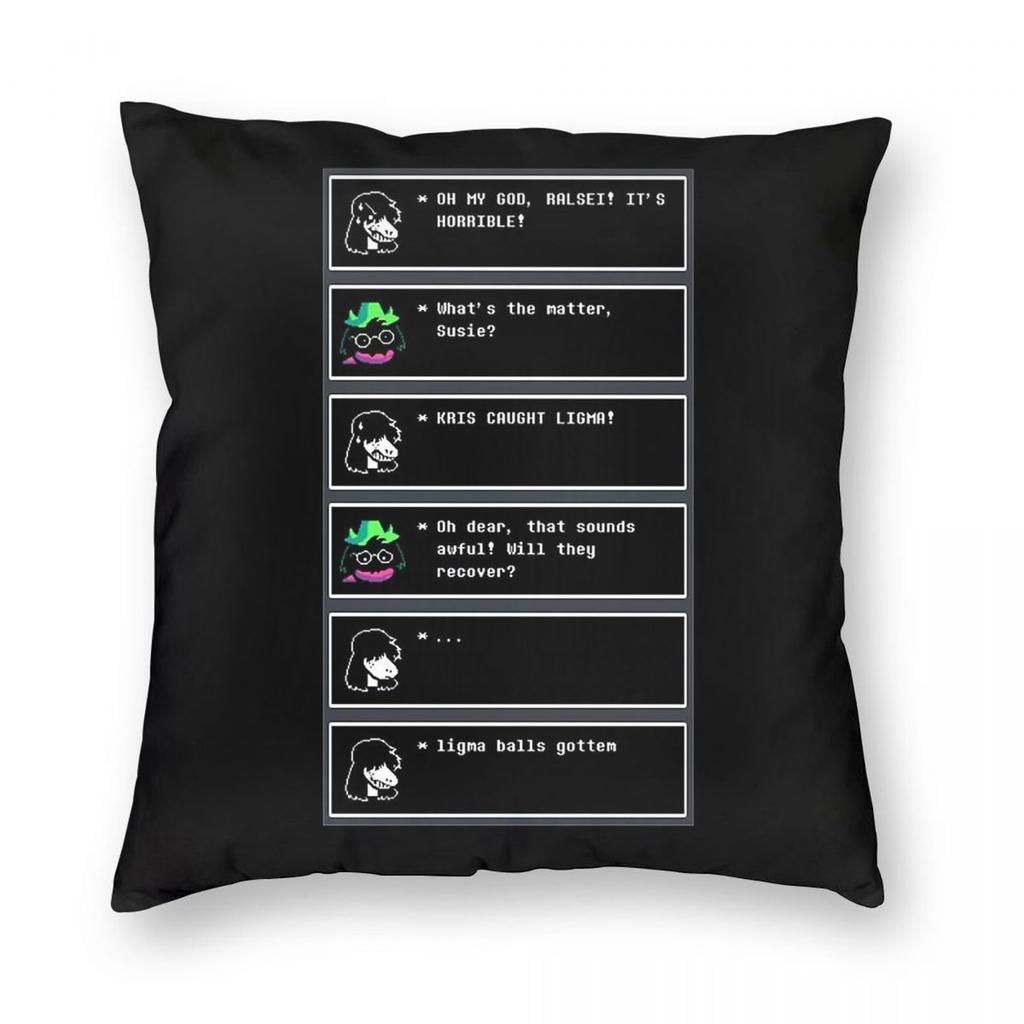 Deltarune Dialogues Square Pillowcase Polyester Linen Velvet Creative Zip Decor Throw Pillow Case Home x