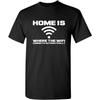 Дом там, где подключается WiFi Графическая футболка с юмором Новинка Саркастичная Забавная