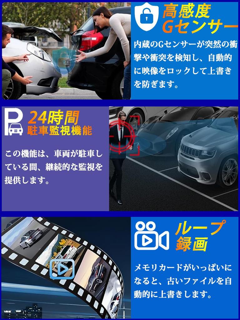 Видеорегистратор с круговой защитой на 360 градусов Видеорегистратор с разрешением 2K и 4 камерами Камеры спереди и сзади В комплект входит карта памяти SD на 64 ГБ Круглосуточная парковка