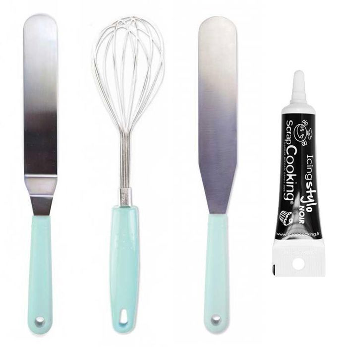 Baking Utensils 1 Whisk + 2 Spatulas + Black Icing Pen