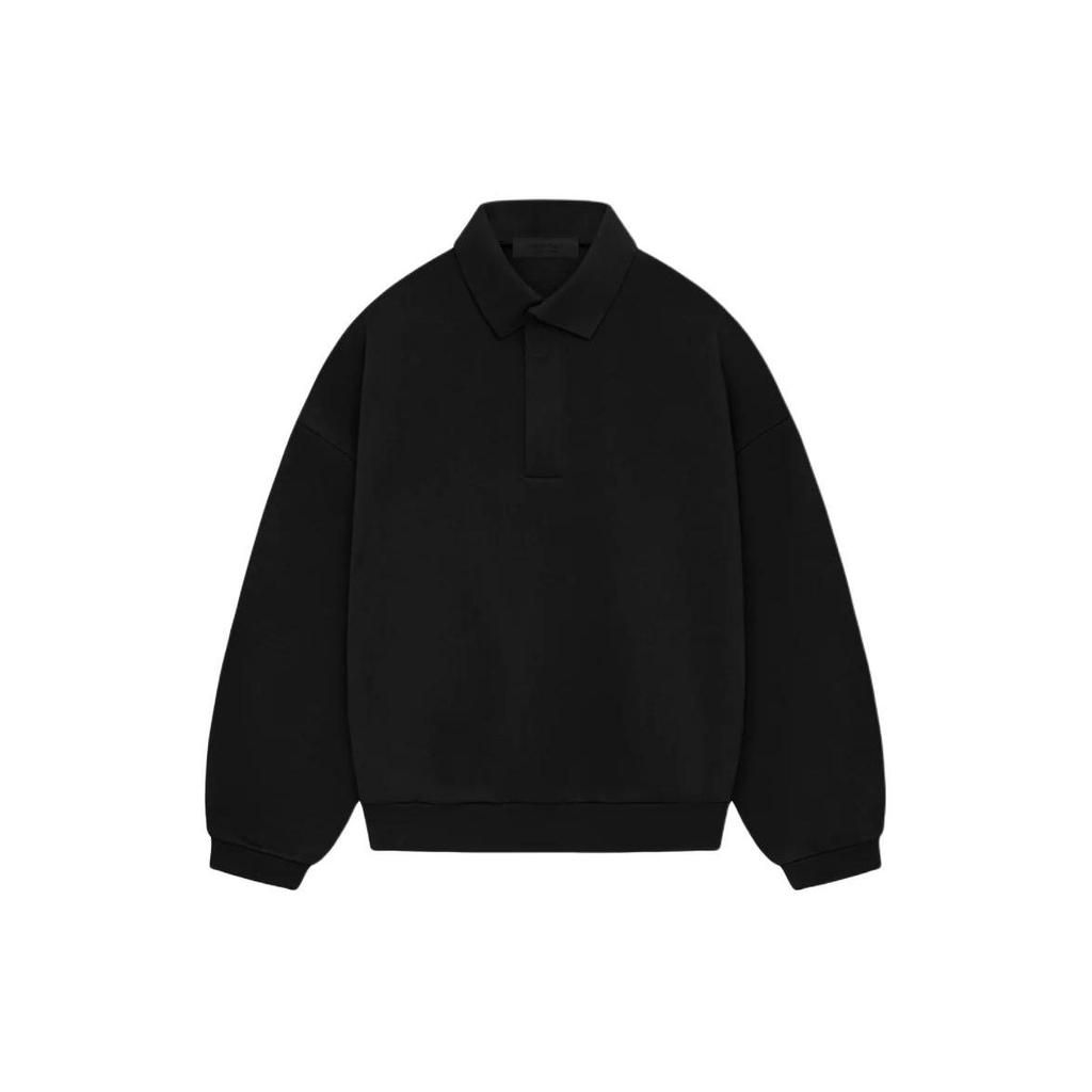 Fear of God Essentials Мужские топы с длинным рукавом, поло, угольно-черные 192SP244394F