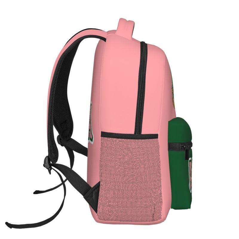 Pink & Green AKA Sorority 1908 Backpacks for Women Girls Travel Shoulder Bag School Laptop Bookbag Women Durable Casual Daypack