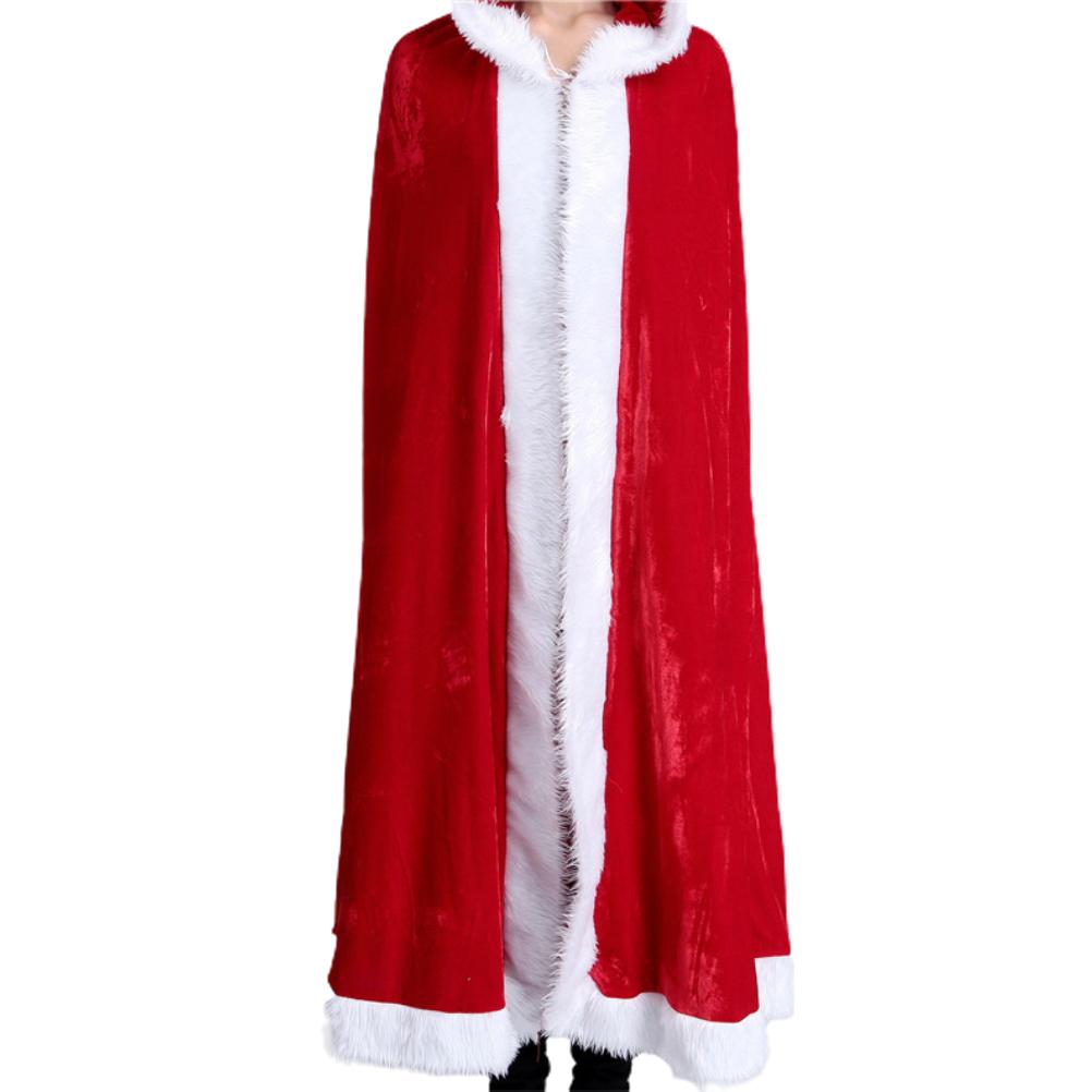 1,5 м Красный плащ с капюшоном Рождественский костюм Санта-Клауса Плащ Красный для рождественской вечеринки Косплей