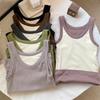 Simple and Comfortable Threaded Camisole Fall and Winter Thick Solid Color Round Neck Slim Warm Base Camisole Underwear