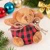 Клетчатые медвежата-украшения на елку 4-дюймовые мини-мягкие плюшевые клетчатые медвежата украшение для рождественской елки для праздничного рождественского дерева домашний декор для вечеринки