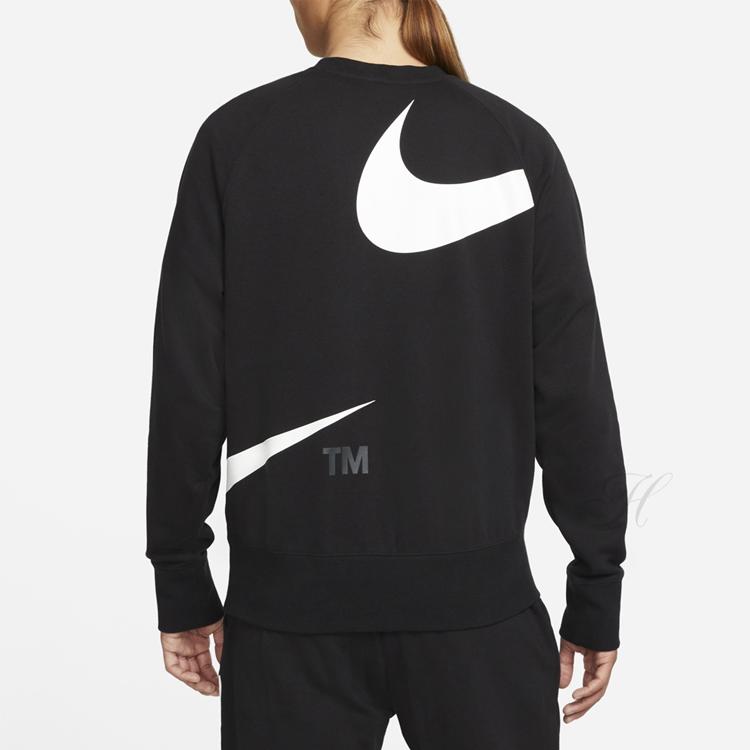 Nike Свитшот Swoosh Ft Crew с большим логотипом, вязаный, с круглым вырезом, черный DD6097-010