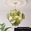 Elegant Vintage Ink Green Glass Chandelier for Living Room or Master Bedroom