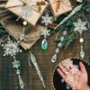 18 Pcs Crystal Christmas Ornaments for Tree Clear Acrylic Snowflake Icicle Hanging Ornaments with Drop Pendants for Winter Wonderland