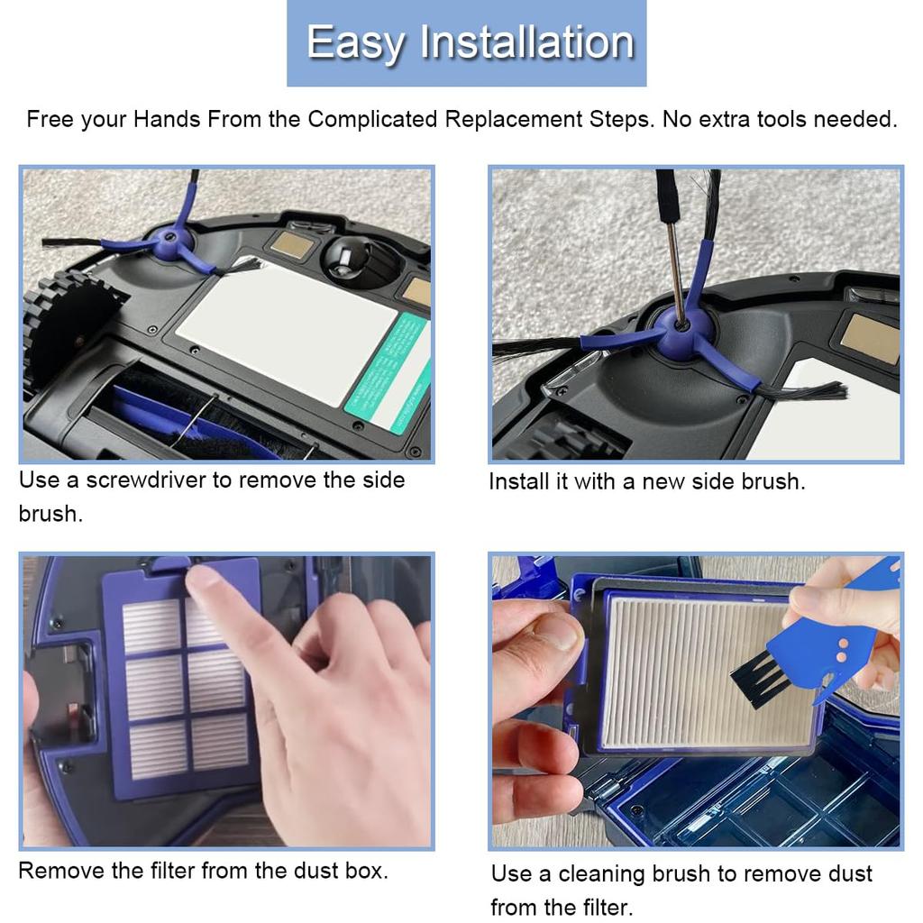 Запасные части для робота-пылесоса EATBALE, аксессуары для Eufy RoboVac X8 Hybrid 6 x Side 6 x HEPA 1 x Cleaning 1 x Washable and Multiuse Series,