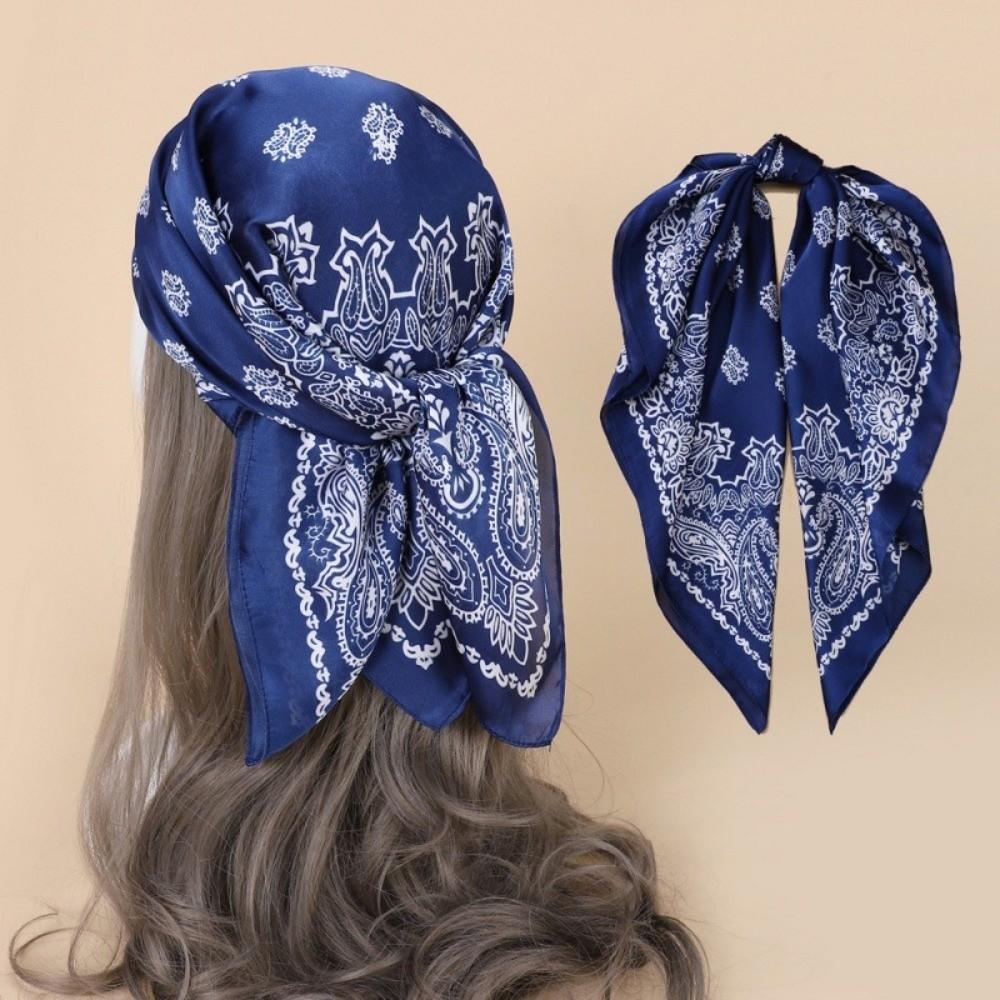 70x70cm Size Square Silk Scarf Soft Material Women Neck Scarf Soft Foulard Scarf Bag Decoration