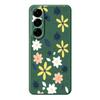 Чехол для Samsung Galaxy A56 5G с красочным цветочным узором из синих листьев, печать, прямой край, задняя крышка из ТПУ для телефона